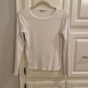 Zara white long sleeve Tee